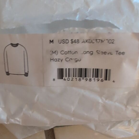 NWT Allbirds Cotton Long Sleeve Tee Hazy Cargo Green Size M - Picture 10 of 10